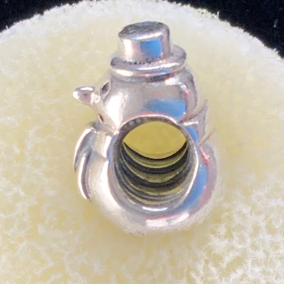 Authentic Pandora Sterling Silver Snowman Charm ALE & 925 - EUC! - Picture 2 of 4